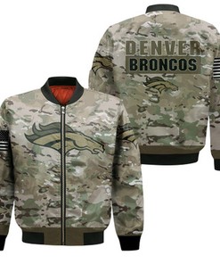 Denver Broncos Camo Pattern 3D Jersey Bomber Jacket