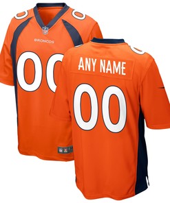 Denver Broncos Custom Game Jersey - Orange Custom Jerseys Nfl