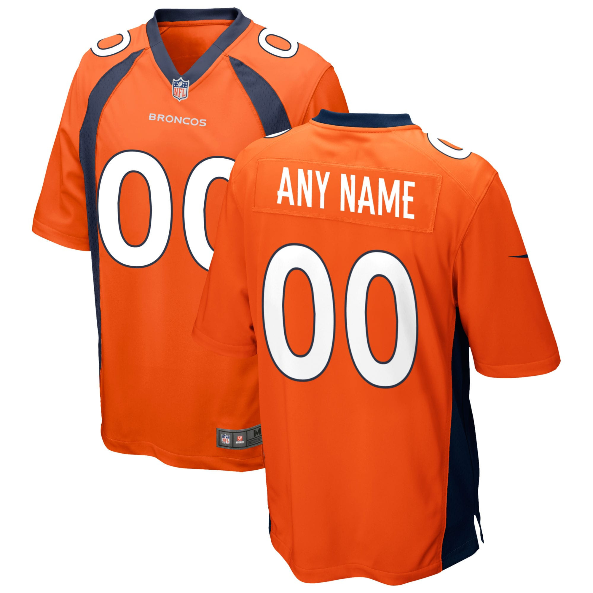 Denver Broncos Custom Game Jersey - Orange Custom Jerseys Nfl