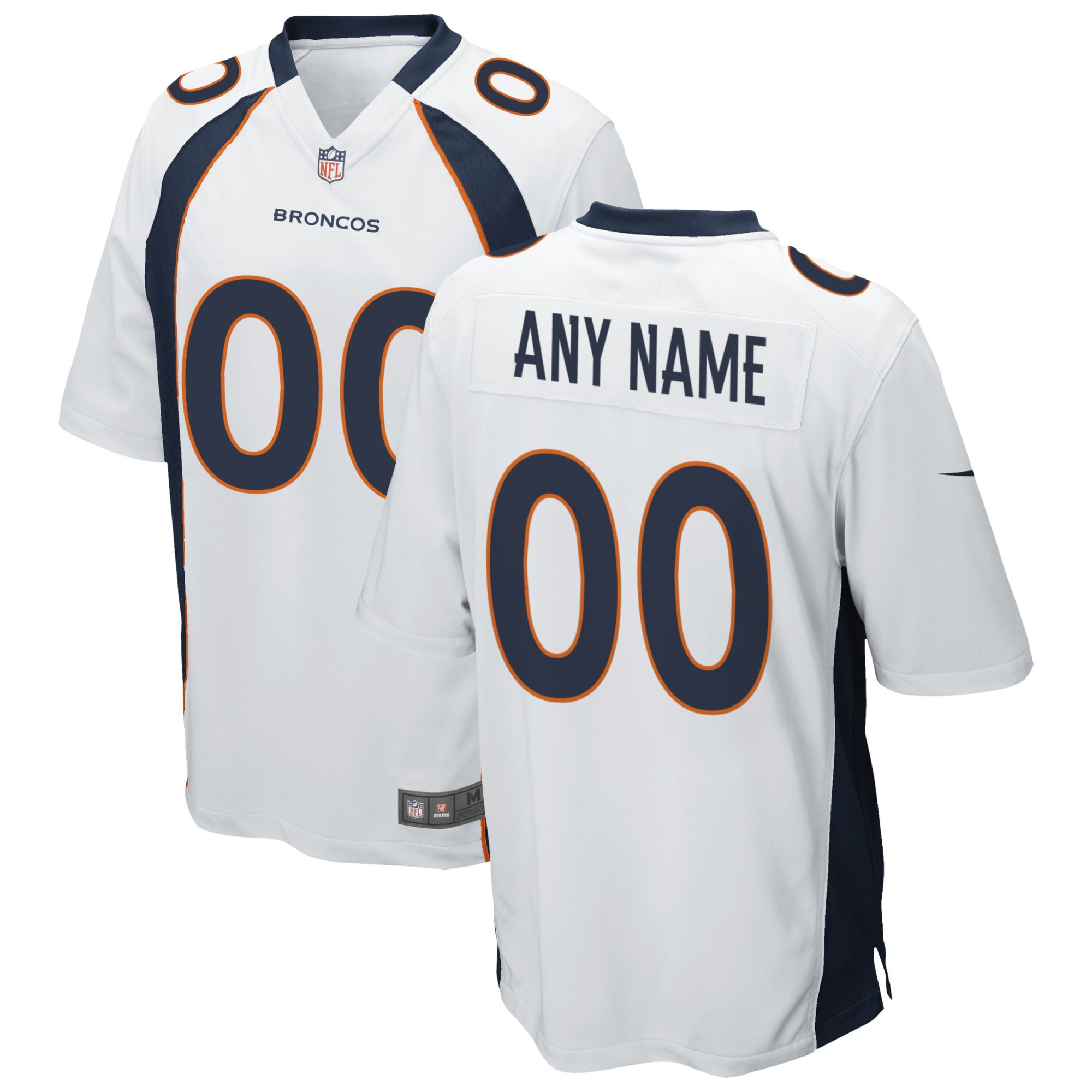 Denver Broncos Custom Game Jersey - White Custom Jerseys Nfl