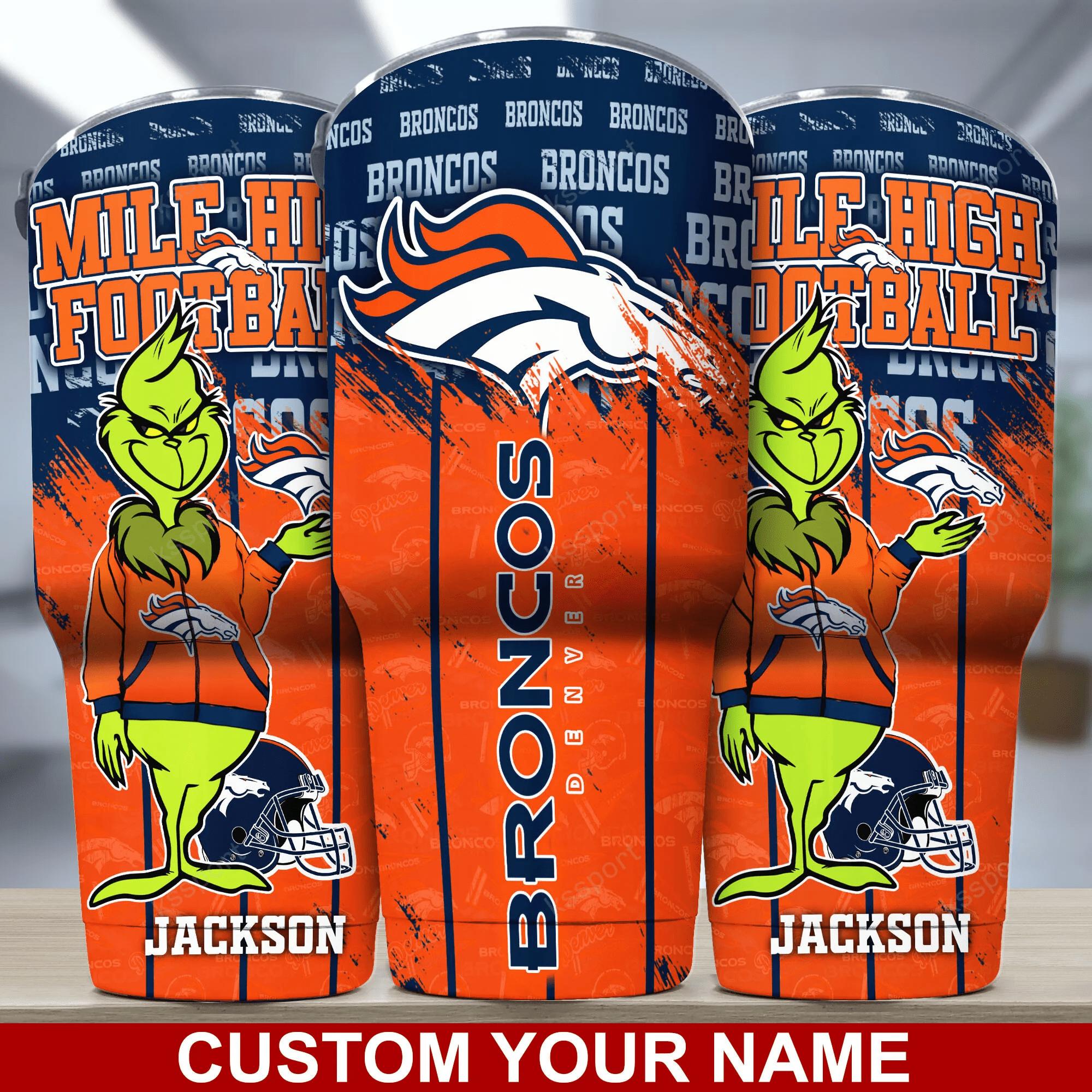 Denver Broncos Custom Name Tumbler - Customized Tumbler to Support Your Broncos