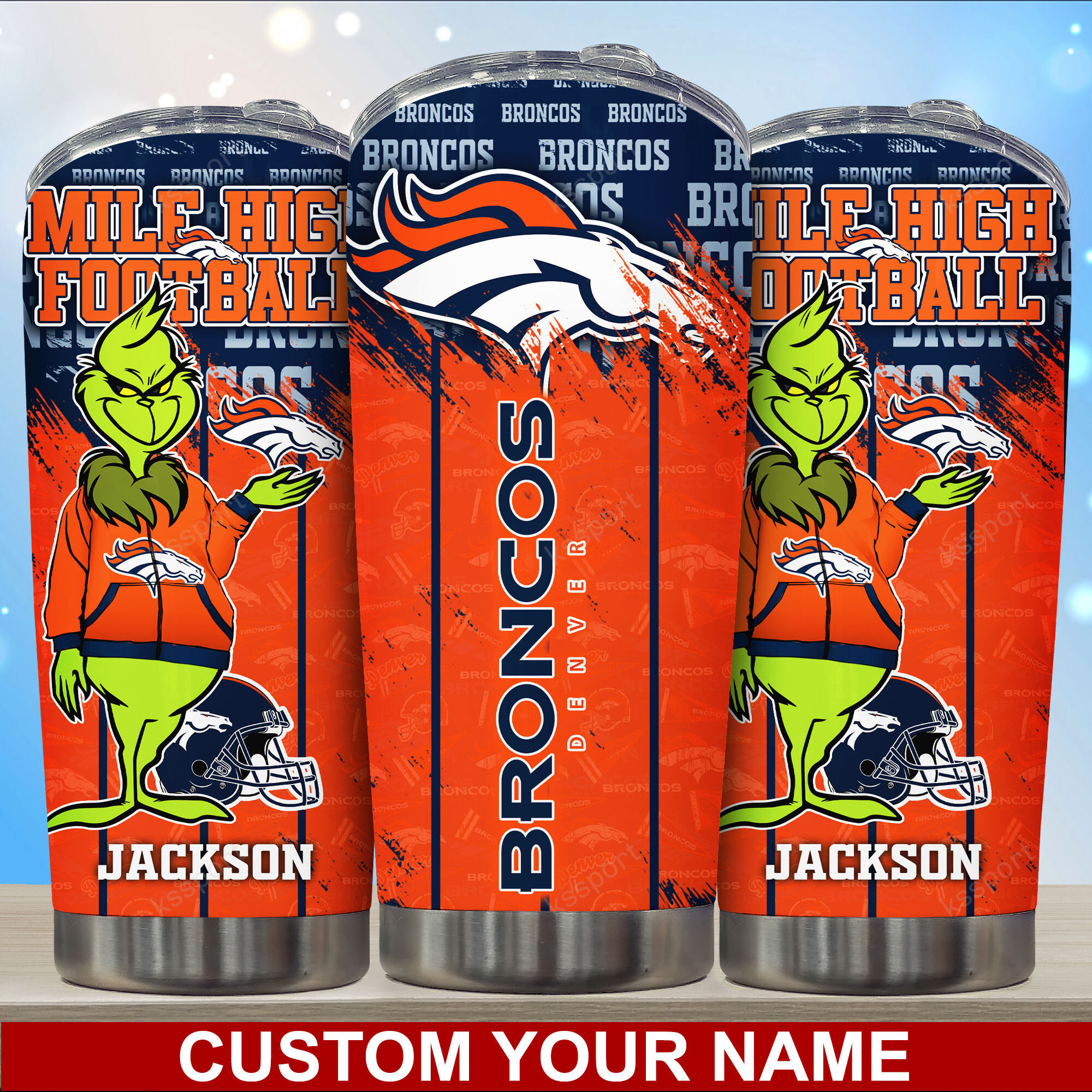 Denver Broncos Custom Name Tumbler - Customized Tumbler to Support Your Broncos