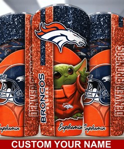 Denver Broncos Custom Name Tumbler - Personalized Tumbler for Broncos Enthusiasts