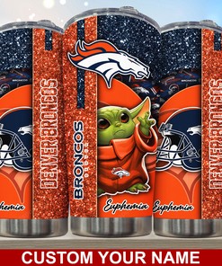 Denver Broncos Custom Name Tumbler - Personalized Tumbler for Broncos Enthusiasts