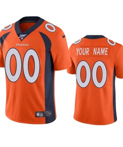 Denver Broncos Custom Orange 100th Season Vapor Limited Jersey
