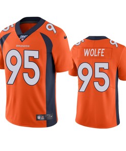 Denver Broncos Derek Wolfe Orange 100th Season Vapor Limited Jersey