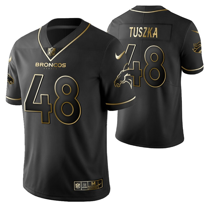Denver Broncos Derrek Tuszka 48 2021 Nfl Golden Brandedition Black Jersey Gift For Broncos Fans
