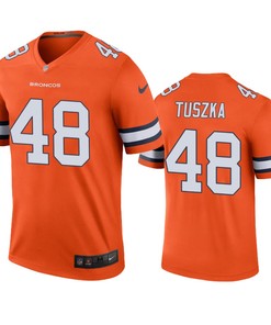 Denver Broncos Derrek Tuszka Orange Color Rush Legend Jersey