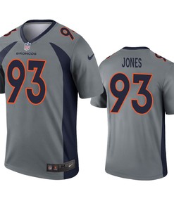Denver Broncos Dremont Jones Gray Inverted Legend Jersey