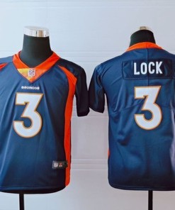 Denver Broncos Drew Lock #3 Nfl 2020 Black Blue Jersey