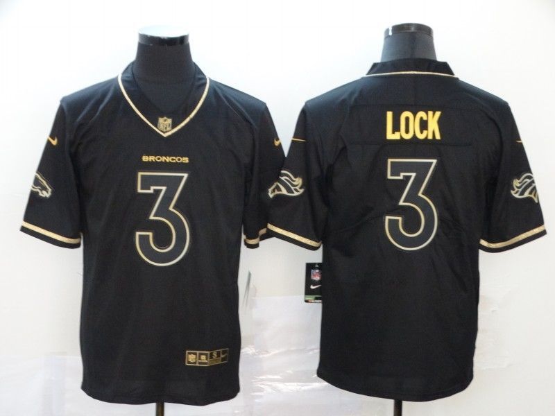 Denver Broncos Drew Lock #3 Nfl 2020 Black Jersey