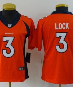 Denver Broncos Drew Lock #3 Nfl 2020 Orange Womens Jersey