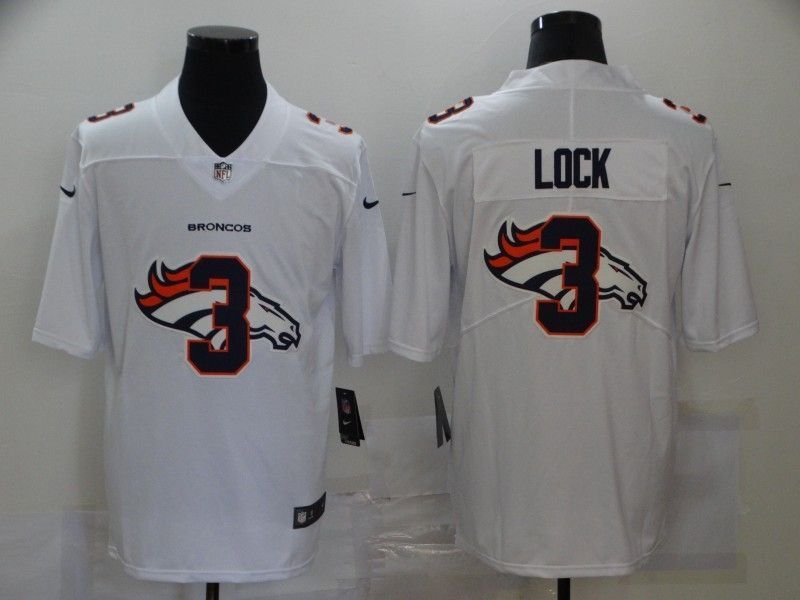 Denver Broncos Drew Lock #3 Nfl 2020 White Jersey