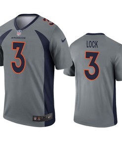Denver Broncos Drew Lock Gray Inverted Legend Jersey