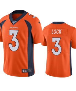 Denver Broncos Drew Lock Orange 100th Season Vapor Limited Jersey