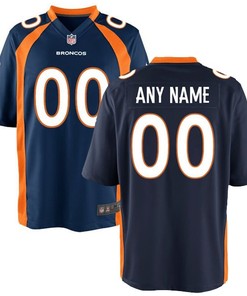 Denver Broncos Game Custom Jersey Navy Custom Jerseys Nfl