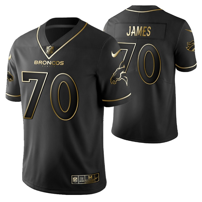 Denver Broncos Jawuan James 70 2021 Nfl Golden Brandedition Black Jersey Gift For Broncos Fans