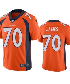 Denver Broncos Jawuan James Orange 100th Season Vapor Limited Jersey
