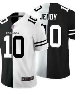 Denver Broncos Jerry Jeudy #10 Nfl 2020 Black And White Jersey