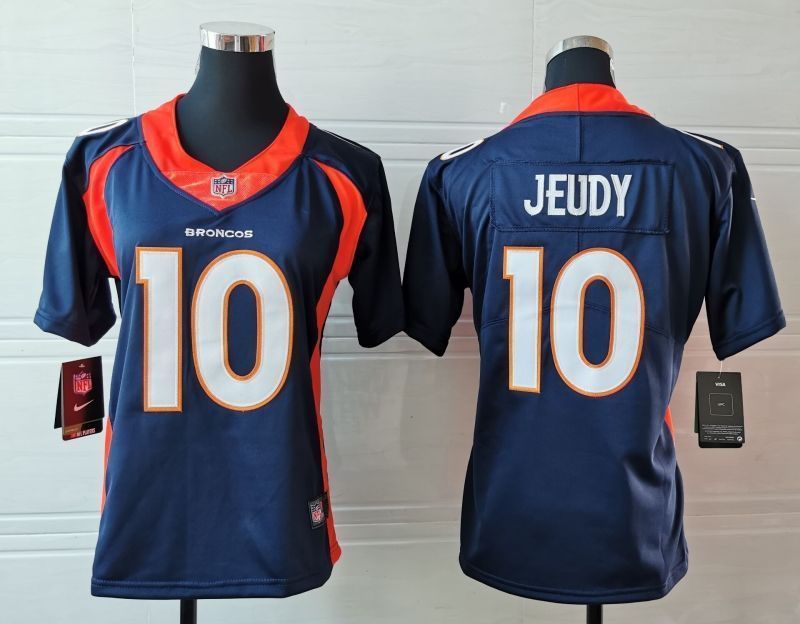 Denver Broncos Jerry Jeudy #10 Nfl 2020 Navy Womens Jersey