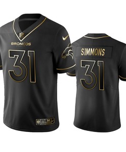 Denver Broncos Justin Simmons Black Golden Edition 2019 Vapor Untouchable Limited Jersey - Mens