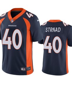 Denver Broncos Justin Strnad Navy Vapor Untouchable Limited Jersey