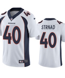 Denver Broncos Justin Strnad White Vapor Untouchable Limited Jersey