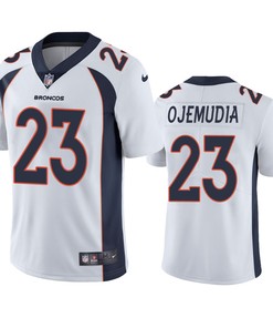 Denver Broncos Michael Ojemudia White Vapor Untouchable Limited Jersey