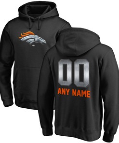 Denver Broncos Nfl Pro Line By Branded Personalized Midnight Mascot Pullover Hoodie - Black