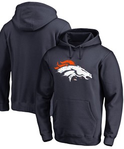 Denver Broncos Nfl Pro Line By Branded Splatter Logo Pullover Hoodie - Navy