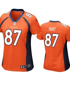 Denver Broncos Noah Fant 2019 Nfl Draft Orange Game Womens Jersey