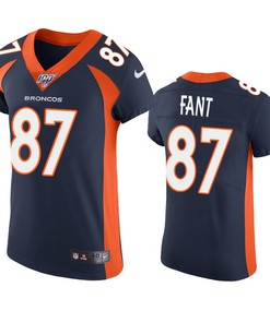 Denver Broncos Noah Fant Navy 100th Season Vapor Elite Jersey