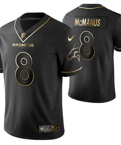 Denver Broncos On Mcmanus 8 2021 Nfl Golden Brandedition Black Jersey Gift For Broncos Fans