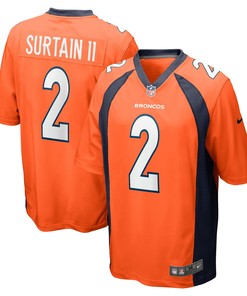 Denver Broncos Patrick Surtain Ii Orange 2021 Nfl Draft First Round Pick Game Mens Jersey Gift For Broncos Fans