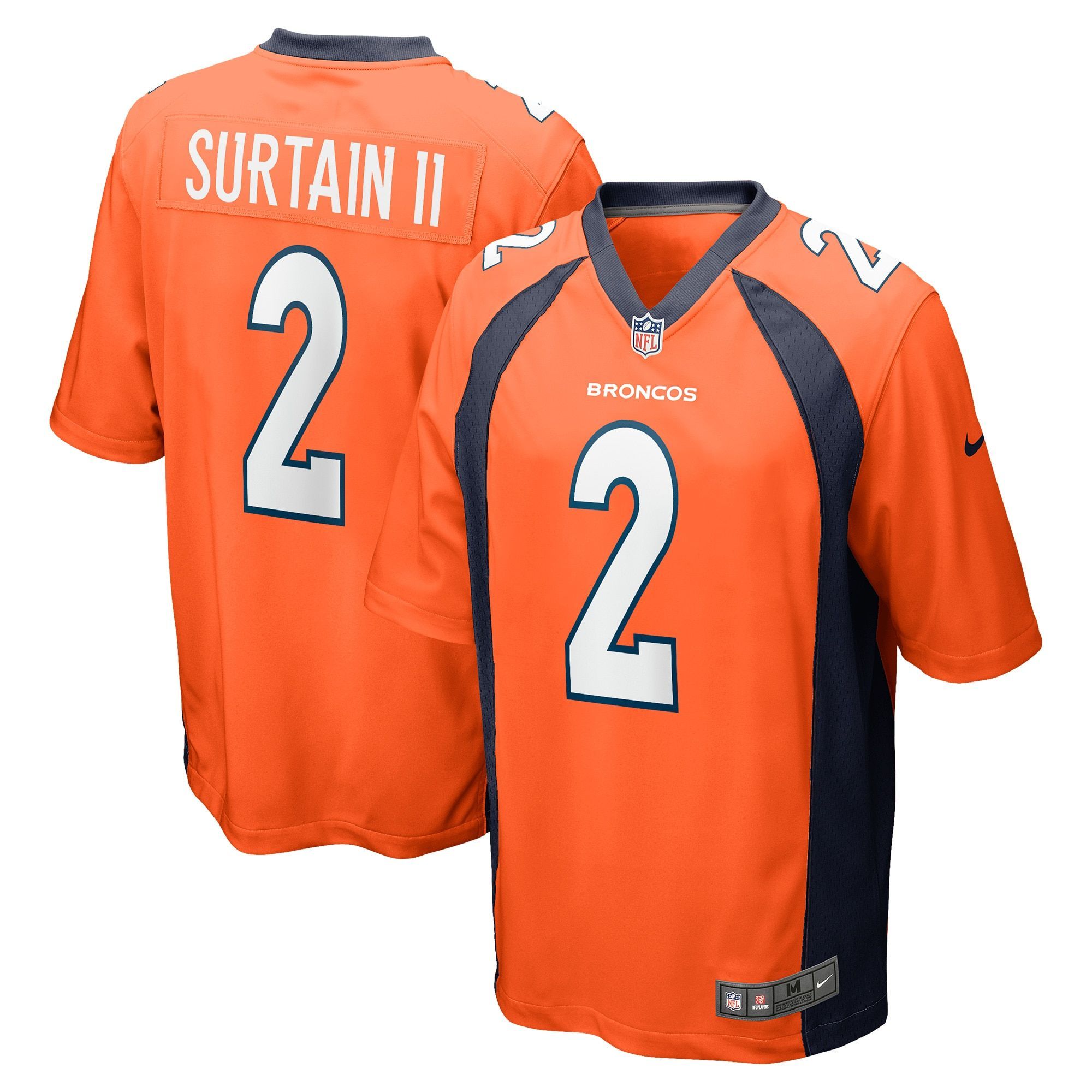 Denver Broncos Patrick Surtain Ii Orange 2021 Nfl Draft First Round Pick Game Mens Jersey Gift For Broncos Fans
