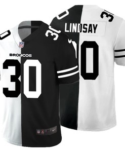 Denver Broncos Phillip Lindsay #30 Nfl 2020 Black And White Jersey