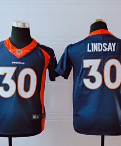 Denver Broncos Phillip Lindsay #30 Nfl 2020 Black Blue Jersey