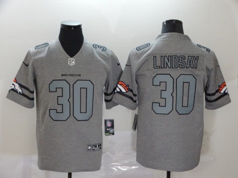 Denver Broncos Phillip Lindsay #30 Nfl 2020 Grey Jersey