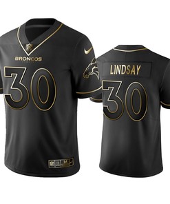 Denver Broncos Phillip Lindsay Black Golden Edition 2019 Vapor Untouchable Limited Jersey - Mens