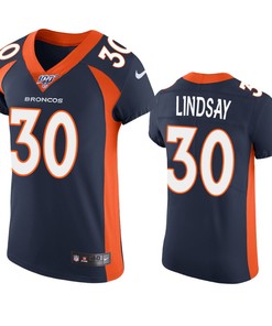 Denver Broncos Phillip Lindsay Navy 100th Season Vapor Elite Jersey