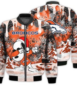Denver Broncos Snoopy Dabbing The Peanuts Sports Football American Christmas Dripping Matching Gifts Unisex 3D Bomber Jacket