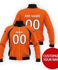 Denver Broncos Super Bowl Champions Personalized Number Name Orange Gift For Broncos Fans Bomber Jacket