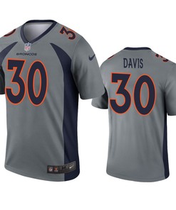 Denver Broncos Terrell Davis Gray Inverted Legend Jersey