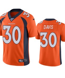 Denver Broncos Terrell Davis Orange 100th Season Vapor Limited Jersey