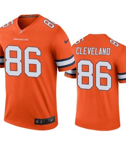Denver Broncos Tyrie Cleveland Orange Color Rush Legend Jersey