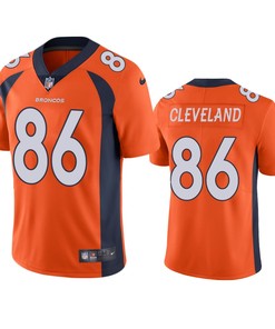 Denver Broncos Tyrie Cleveland Orange Vapor Untouchable Limited Jersey