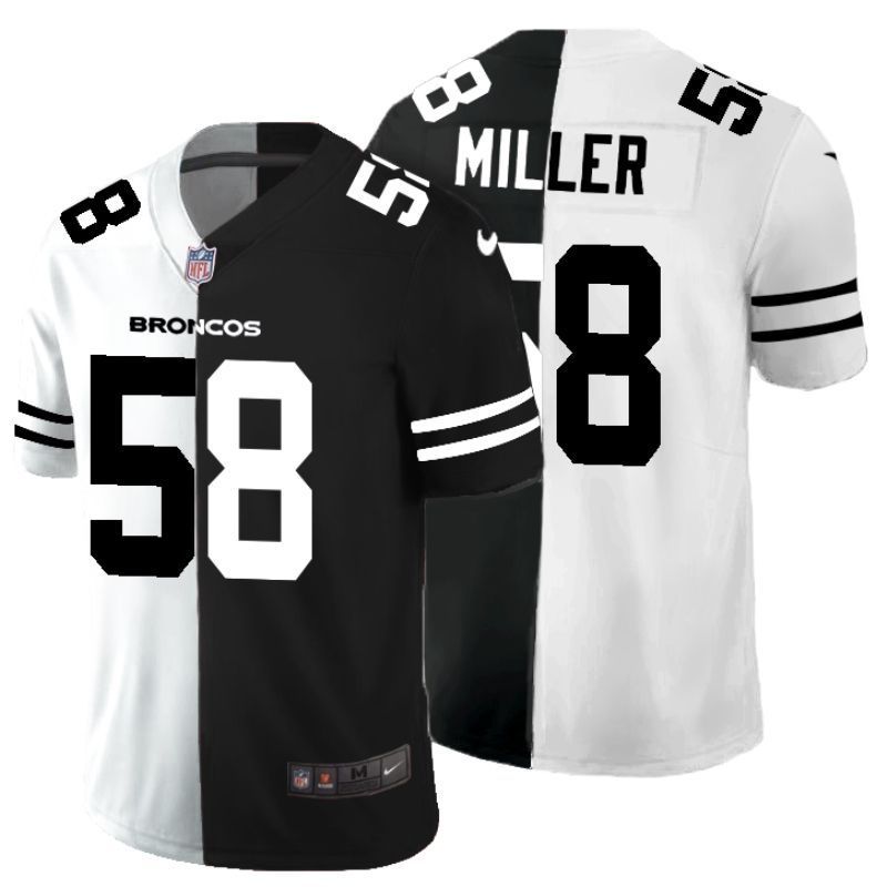 Denver Broncos Von Miller #58 Nfl 2020 Black And White Jersey