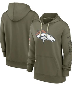 Denver Broncos Women's 2022 Salute To Service Performance Pullover Hoodie - Olive