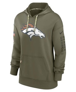 Denver Broncos Women's 2022 Salute To Service Performance Pullover Hoodie - Olive