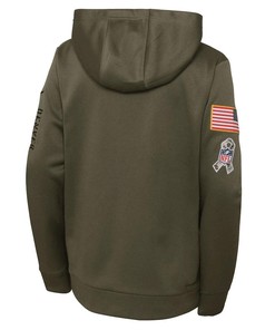 Denver Broncos Youth 2022 Salute To Service Performance Pullover Hoodie - Olive